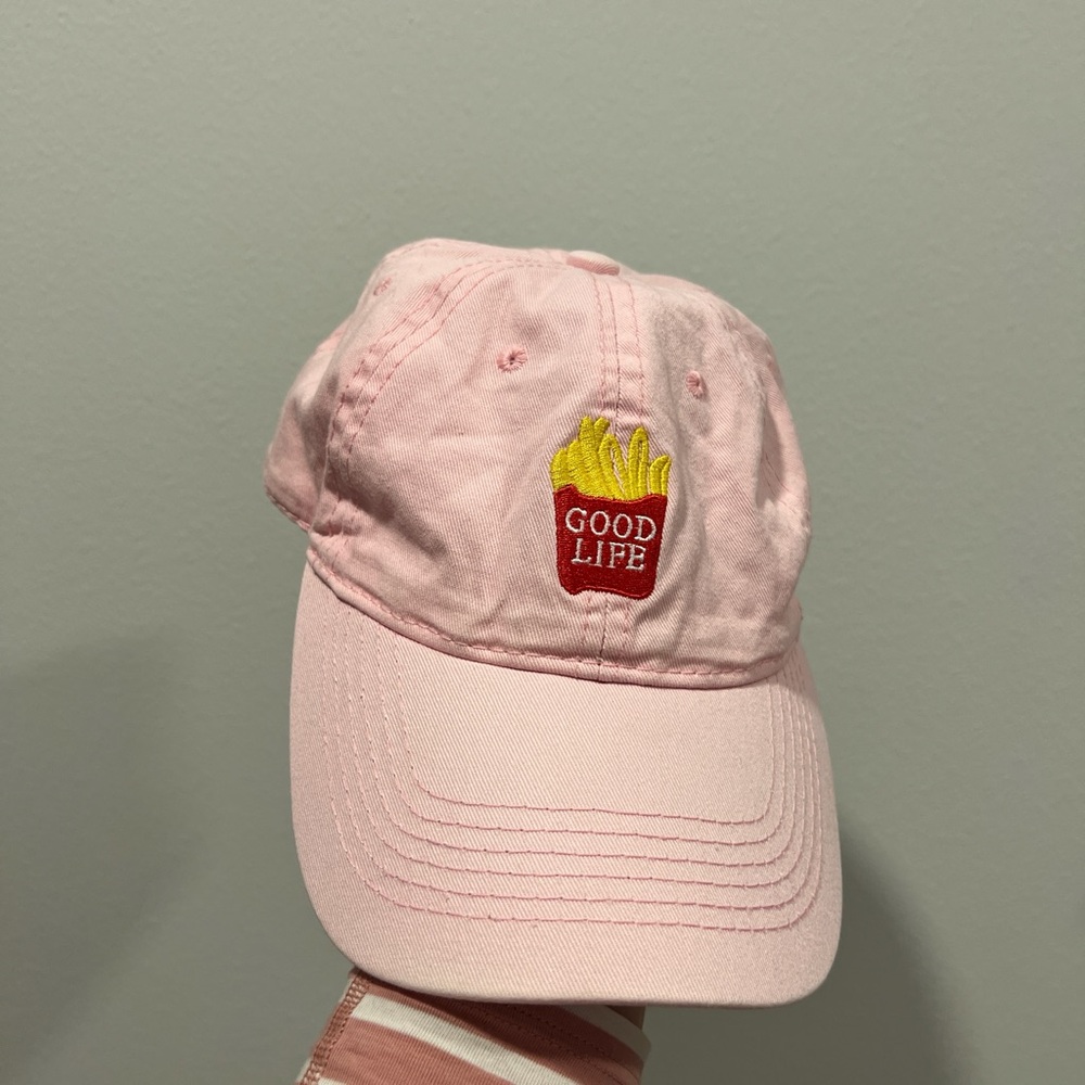 Good life fries fun hat cap pink cotton - Picture 2 of 5